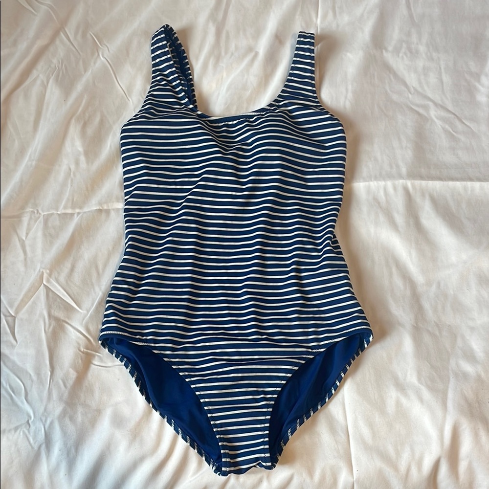 Striped Blue One-Piece Swimsuit